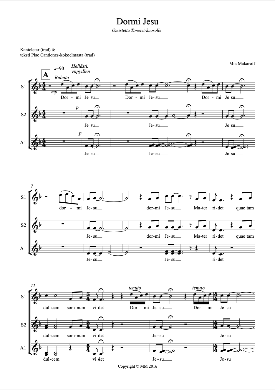 Dormi Jesu SSAA
