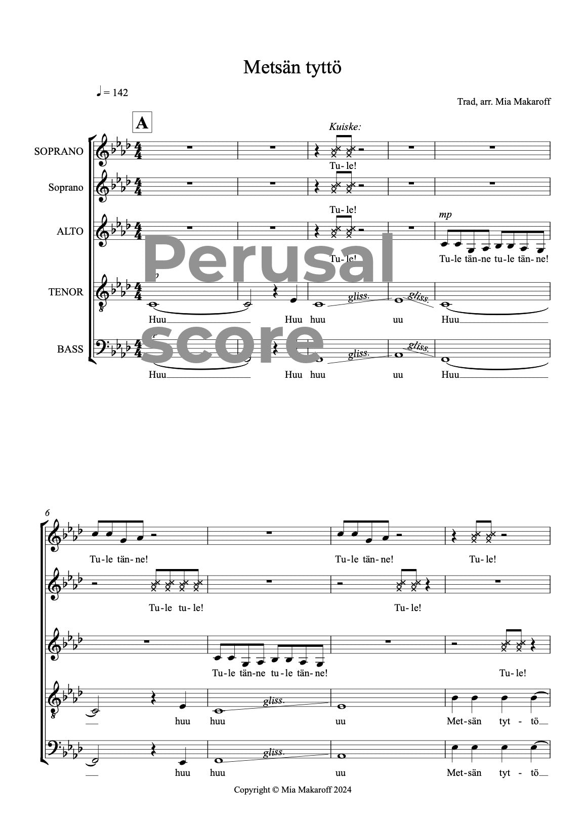 Metsän tyttö SATB