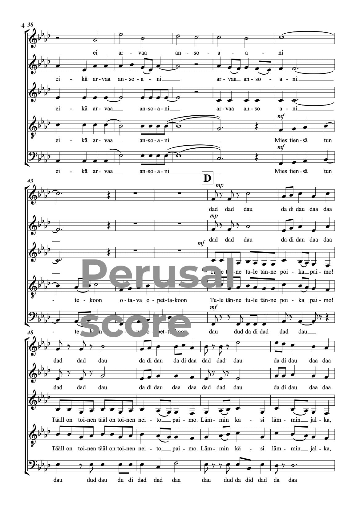 Metsän tyttö SATB