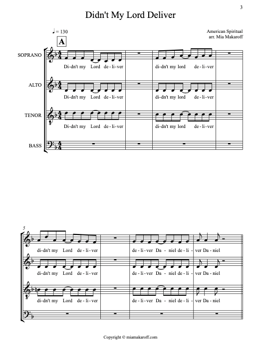 Didn't My Lord Deliver Daniel SATB