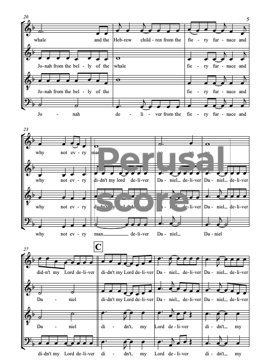 Didn't My Lord Deliver Daniel SATB