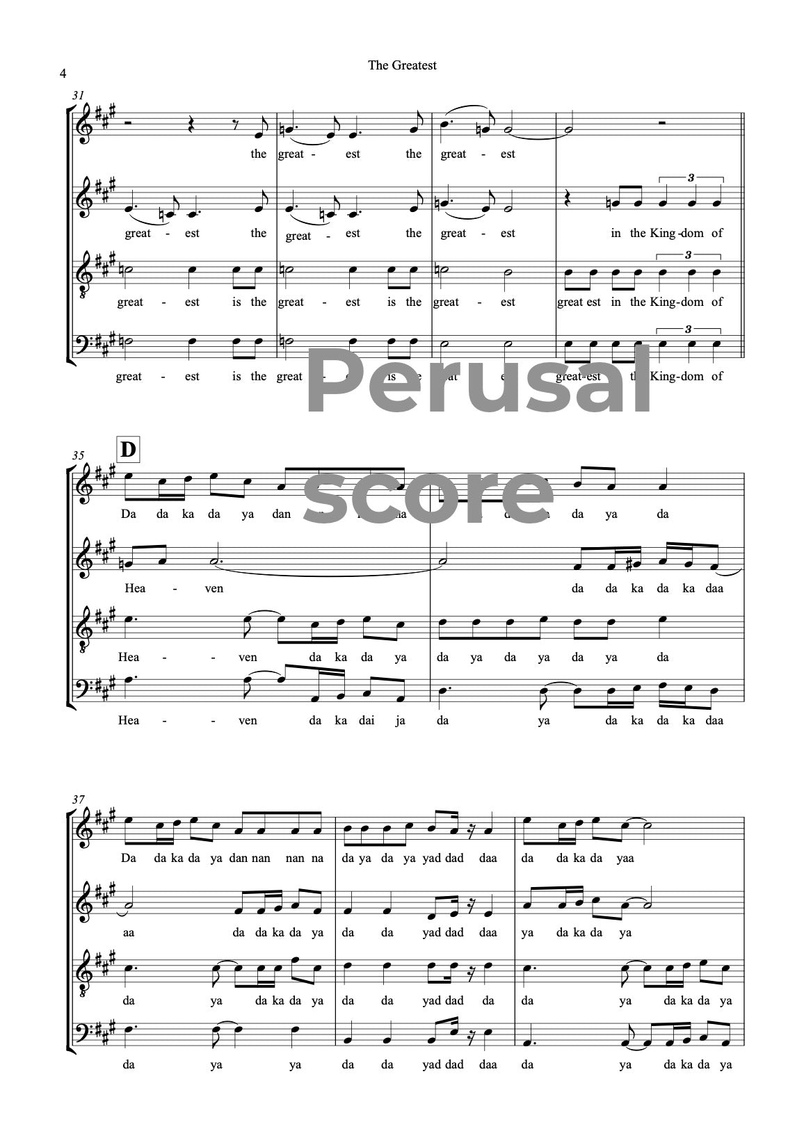 The Greatest SATB