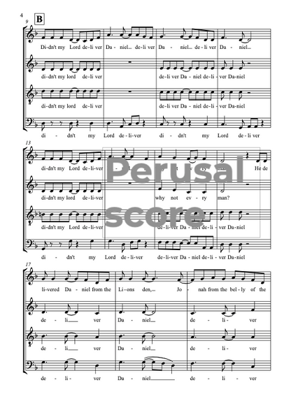 Didn't My Lord Deliver Daniel SATB
