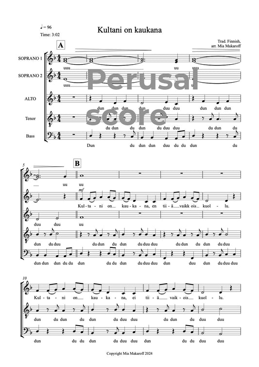 Kultani on kaukana SATB